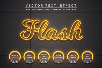 Glow outline - editable text effect, font style