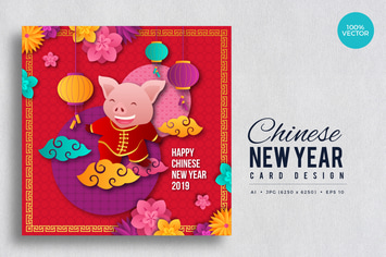 Chinese New Year Vector Card Vol.6
