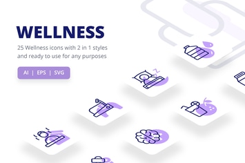 Wellness Icons (Line and Solid)