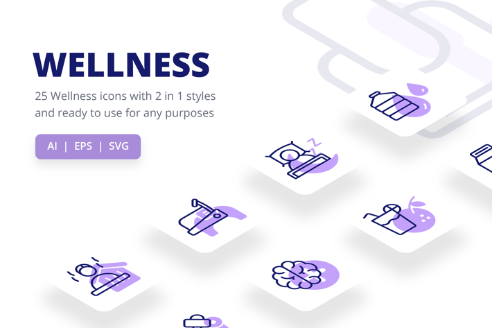 Wellness Icons (Line and Solid)