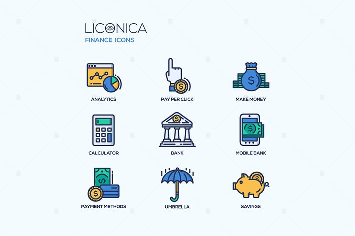 Business and finance - vector icons set