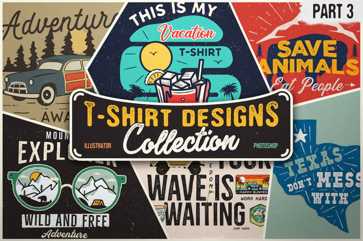 T-Shirt Designs Retro Collection. Part 3