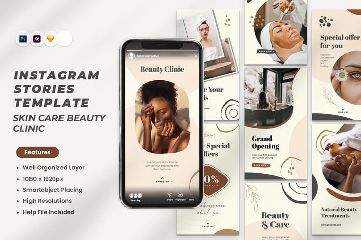 Skin Care Beauty Clinic Instagram Stories