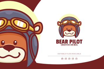 Bear Mascot Cartoon Logo