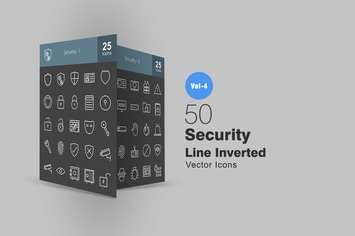 50 Security Line Inverted Icons