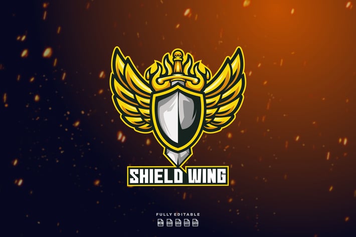 Shield Wing Sword Logo