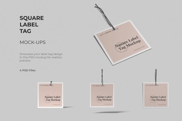 Square Label Tag Mockups