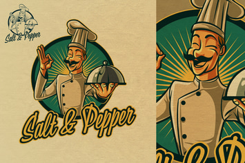 Vintage Retro Happy Cook or Chef Mascot Logo 5.0