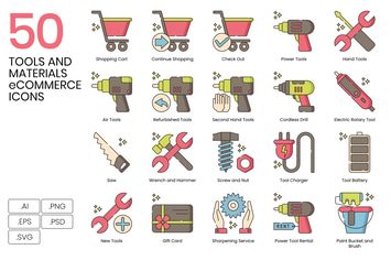 Tools and Materials eCommerce Icons