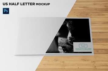 US Half Letter Cover Brochure Mockup