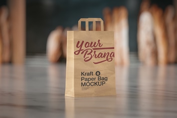Bakery Kraft Paper Bag Mockup