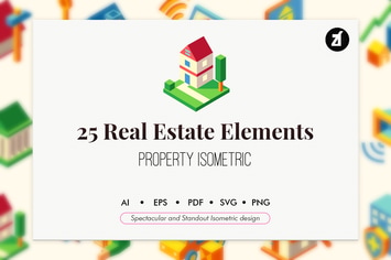 25 Real estate isometric elements
