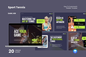 Sport Tennis Dark Ver. - Keynote Template