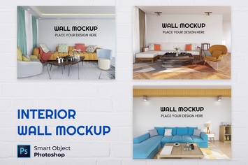 Interior Living Room Wall Mockup