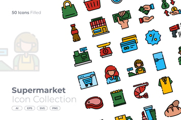 Supermarket Filled Icon