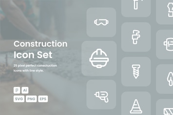 Construction Dashed Line Icon Set