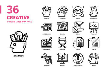 Creative Outline Style Icon Set