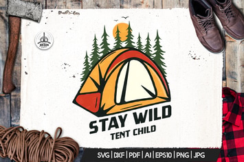 Camp Vector Patch - Tent Adventure Retro Logo