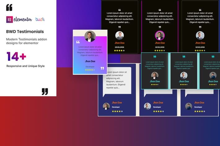 Testimonials addon for elementor