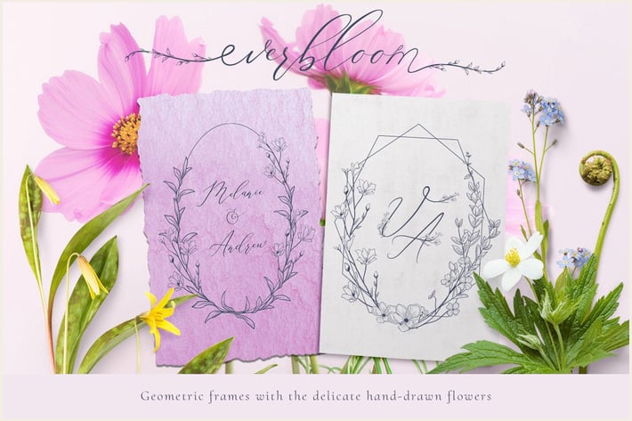 Geometric vector floral frames