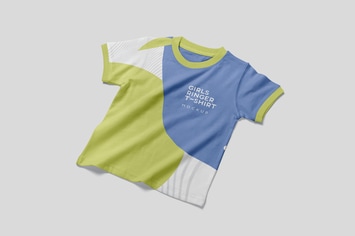 Girls Ringer Tee Shirt Mockups