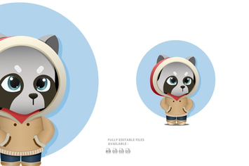 Cute Raccoon Illustration