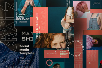CORALZ - Social Media Template + Stories