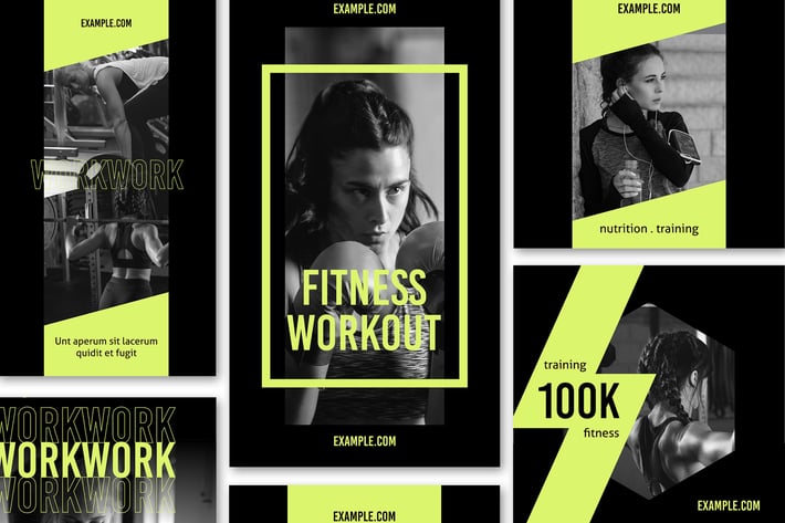 Fitness Social Media Post Set