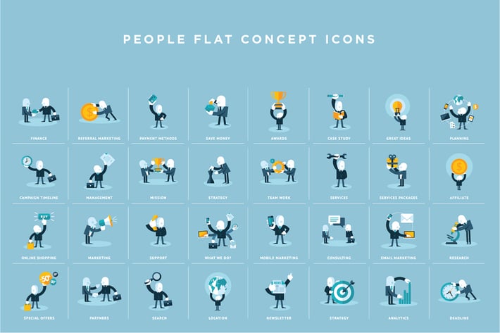Flat Design Business People Icons