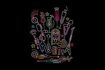 Neon Colors Cocktail Party Vector Illustration