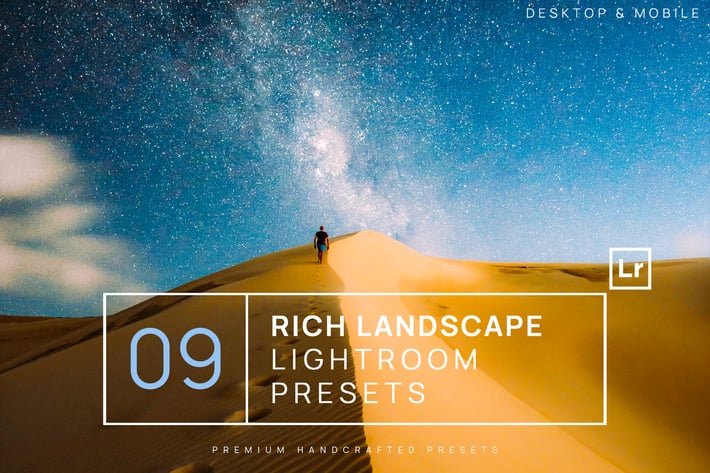 9 Rich Landscape Lightroom Presets + Mobile