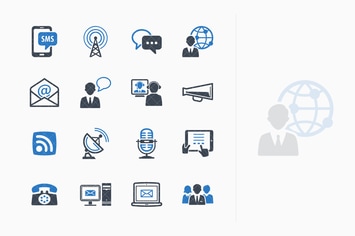 Communication Icons Set 1 - Blue Series