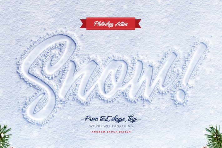 Snow Lettering - Photoshop Action