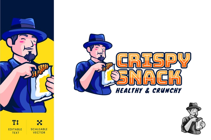 Crispy Snack Logo Illustration Vector
