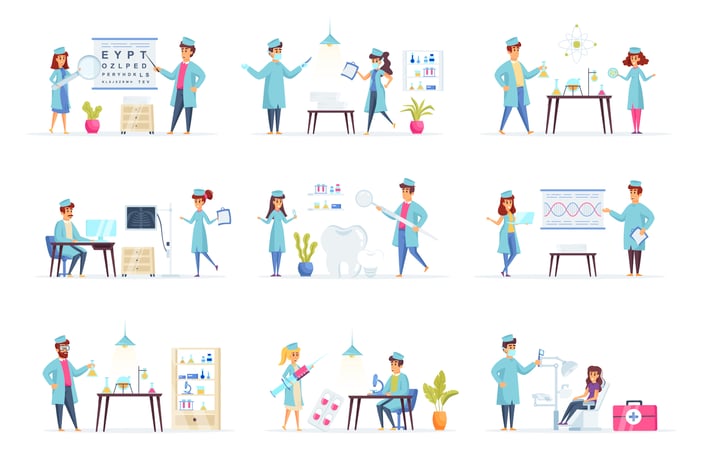 Medical People Character Situation Scenes