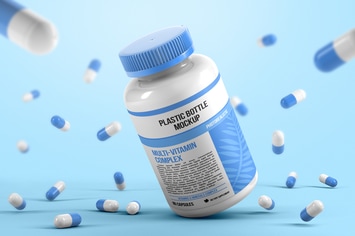 Plastic Pill Bottle Mockup