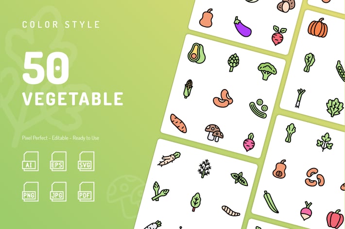 Vegetable Color Icons
