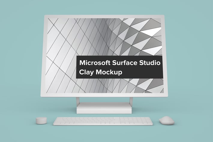 Microsoft Surface Studio Clay Mockup Front