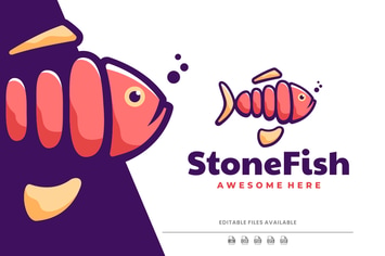 Stone Fish Simple Logo