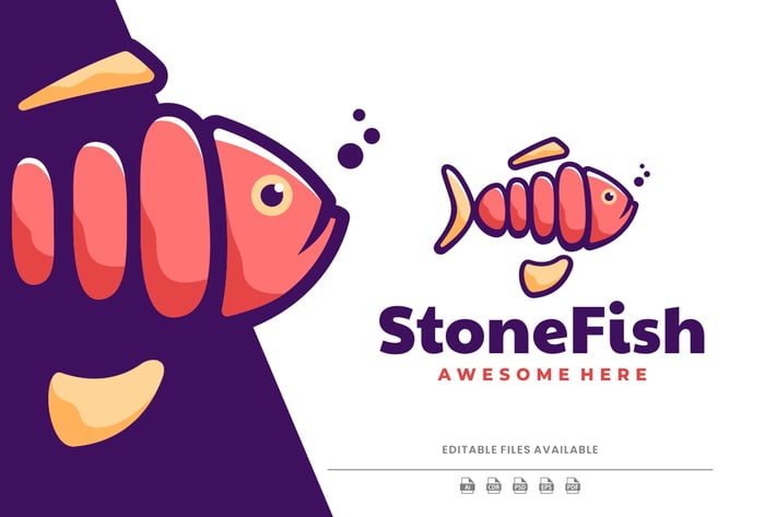 Stone Fish Simple Logo