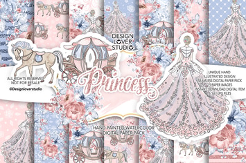 Princess digital paper pack