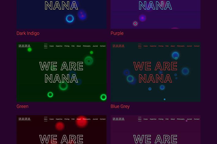Nana – One-Pager With Animated Background