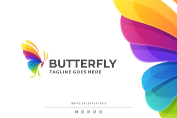 Butterfly Gradient Colorful Logo