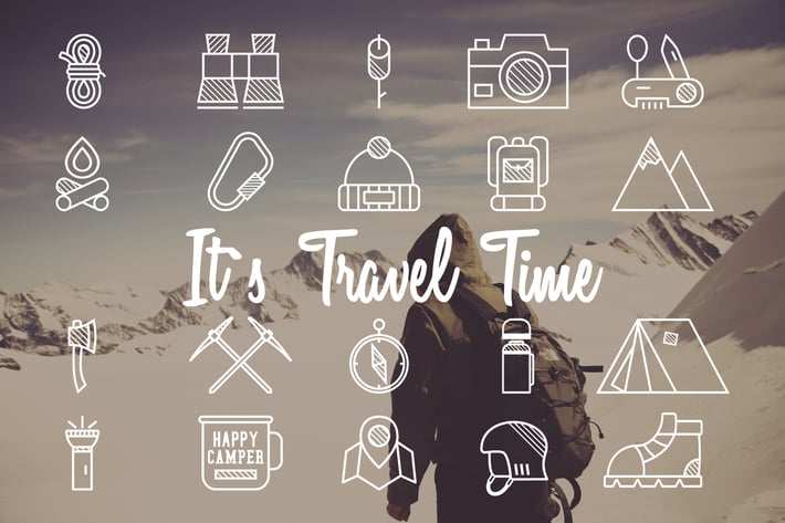 20 Mountain Camp Explorer Identity & Travel Icons