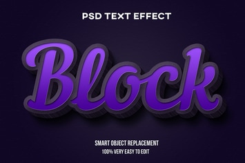 Realistic purple concrete text effect