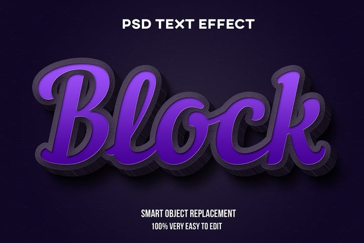 Realistic purple concrete text effect