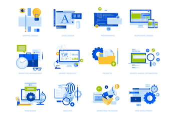 Flat design concept icons collection