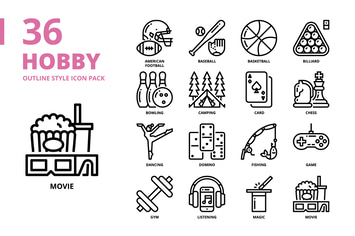 Hobby Outline Style Icon Set