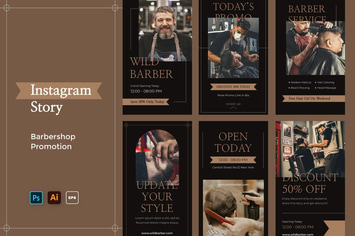 Retro Barbershop Instagram Stories | Co