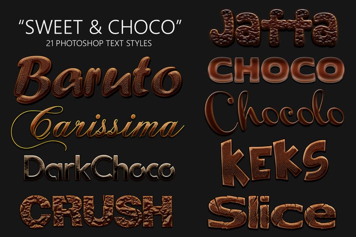 Sweet and Choco 21 Photoshop Styles